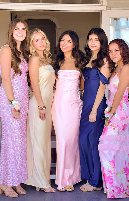 Ella Light Pink Off Shoulder Formal Maxi Dress BB Exclusive