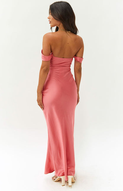 Ella Pink Off Shoulder Formal Dress BB Exclusive