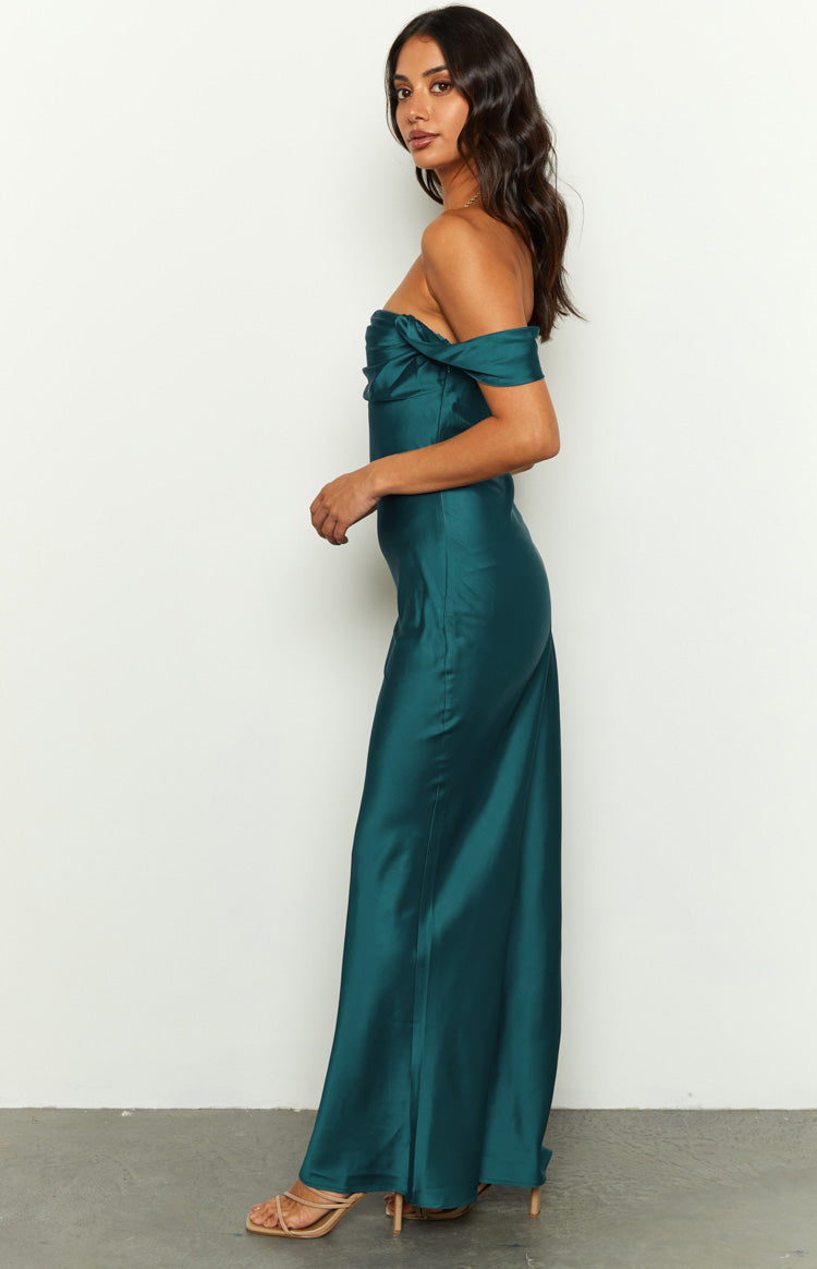 Ella Teal Off Shoulder Formal Maxi Dress BB Exclusive