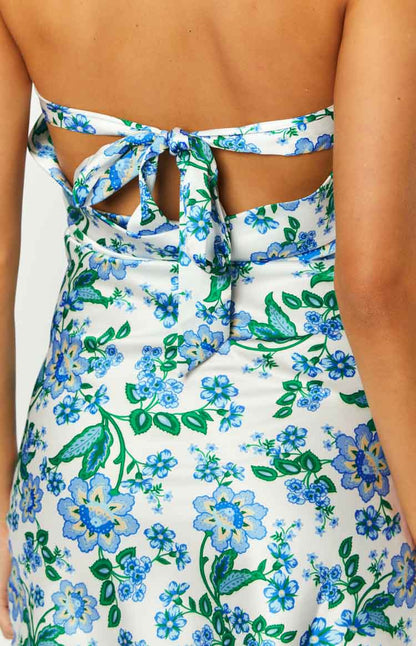 Ellie Blue Floral Strapless Mini Dress BB Exclusive