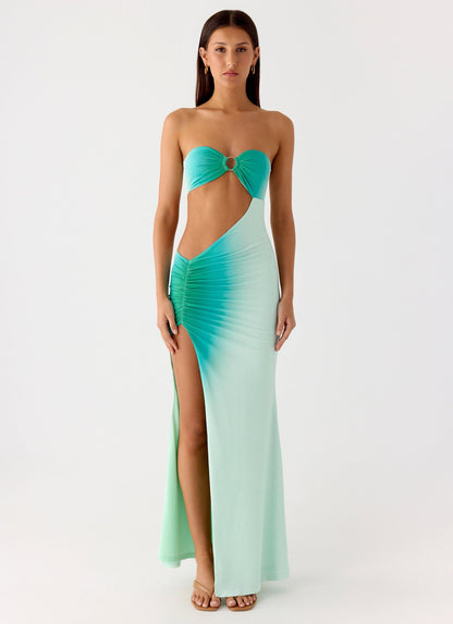 Ellisah Ombre Maxi Dress - Green Gradient Peppermayo Exclusive