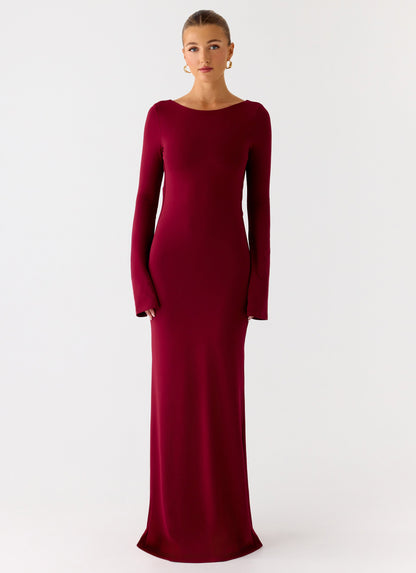 Elmont Long Sleeve Maxi Dress - Dark Cherry Peppermayo Exclusive