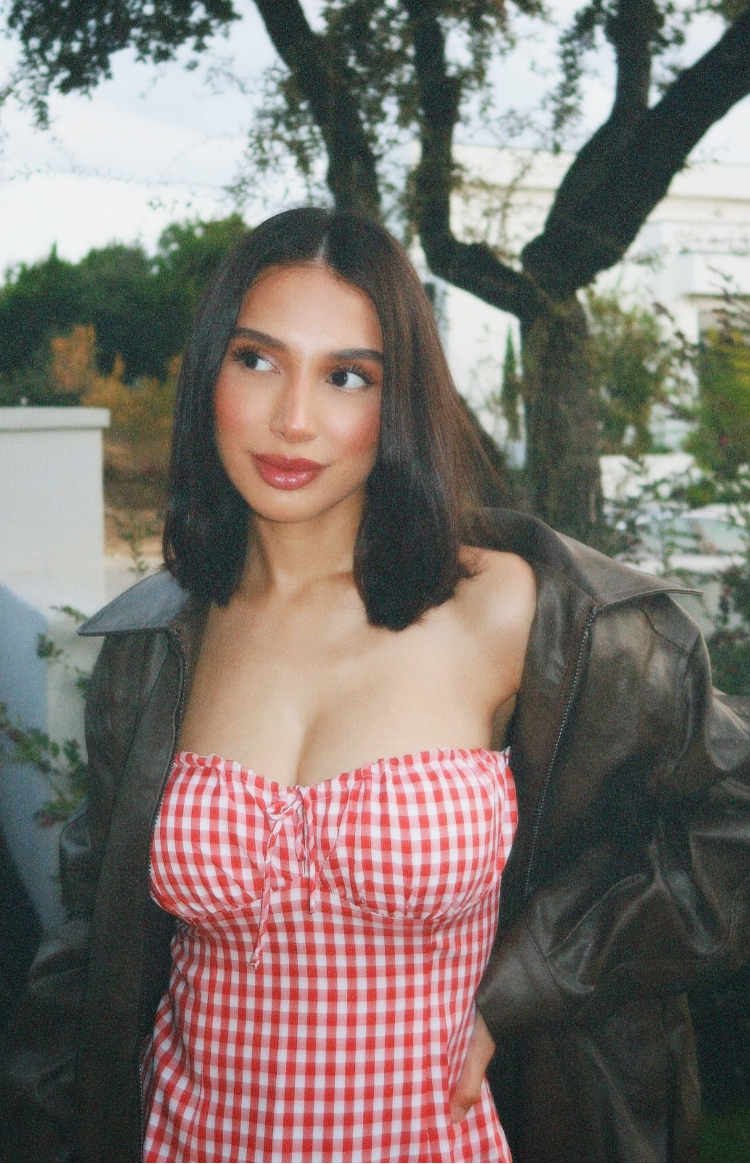 Faith Red Gingham Strapless Mini Dress BB Exclusive