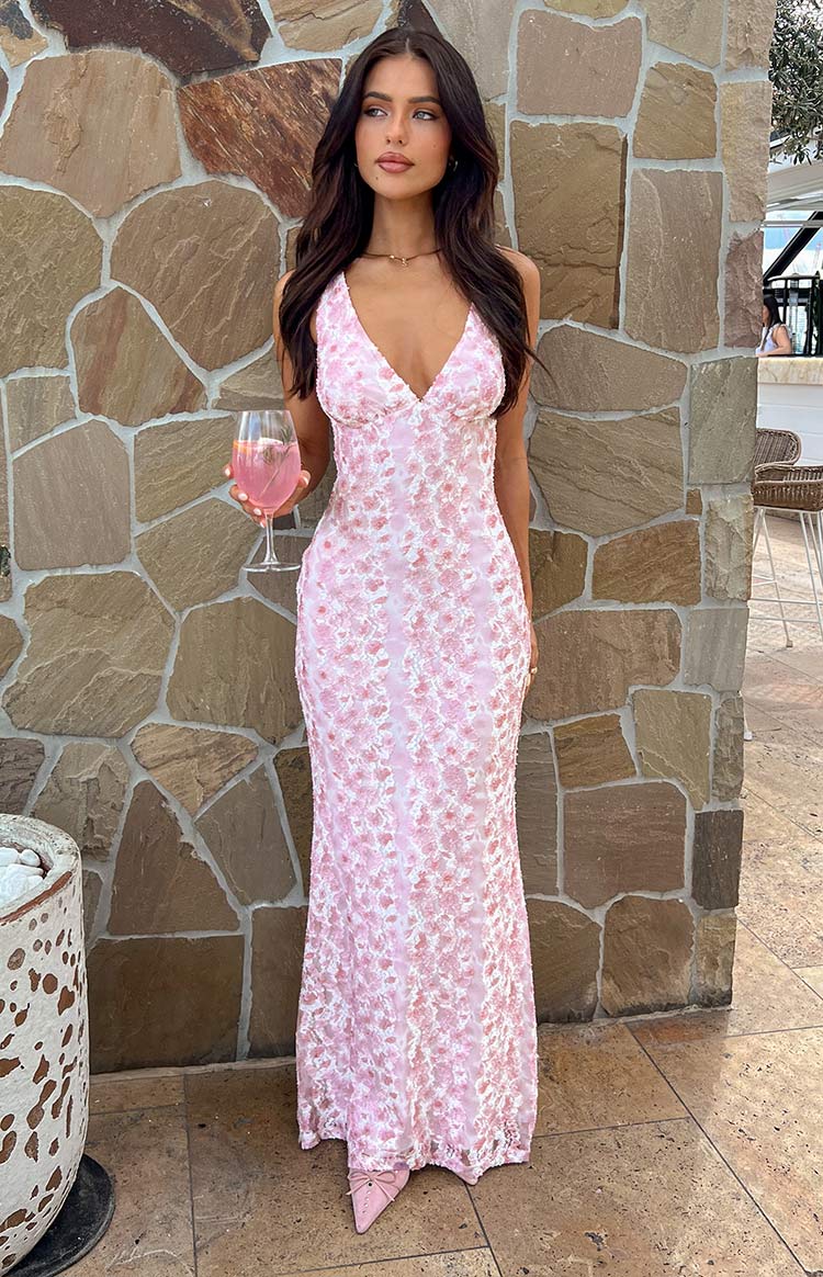 Farida Pink Lace Maxi Dress BB Exclusive