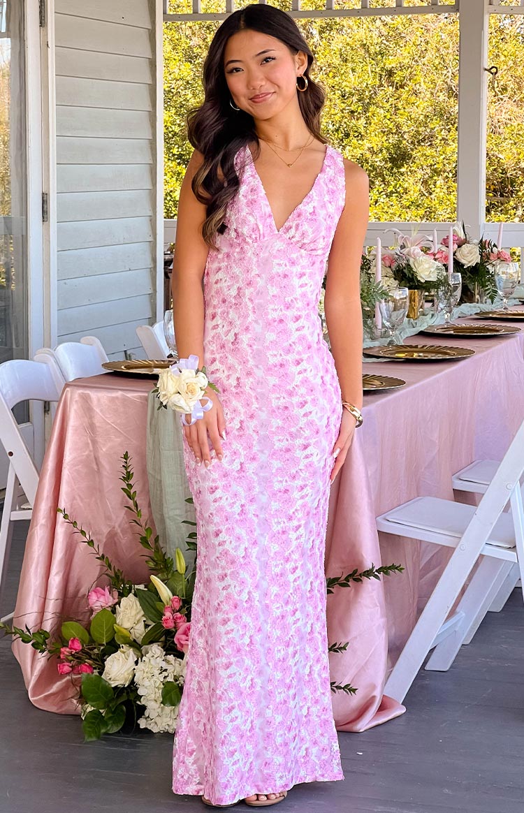 Farida Pink Lace Maxi Dress BB Exclusive