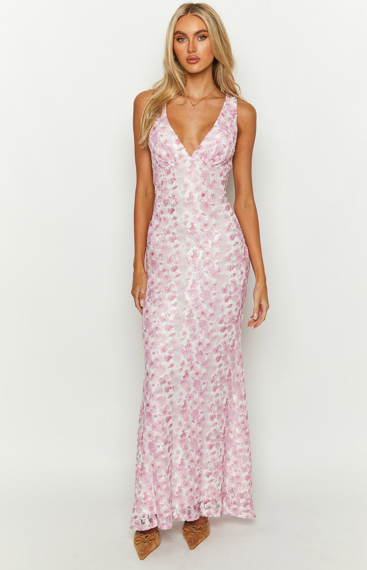 Farida Pink Lace Maxi Dress BB Exclusive