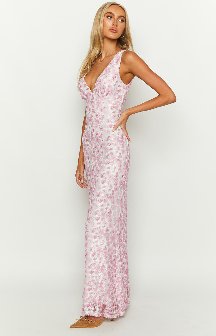 Farida Pink Lace Maxi Dress BB Exclusive