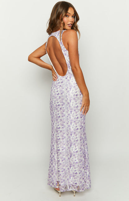 Farida Purple Lace Maxi Dress BB Exclusive