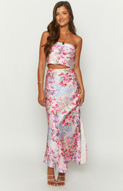 Genevieve Floral Print Maxi Skirt BB Exclusive
