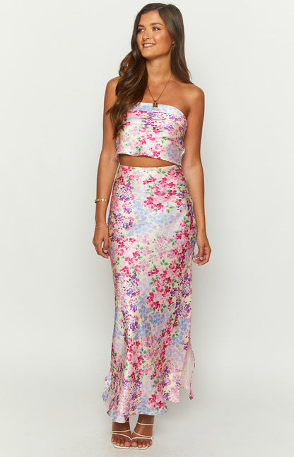 Genevieve Floral Print Maxi Skirt BB Exclusive