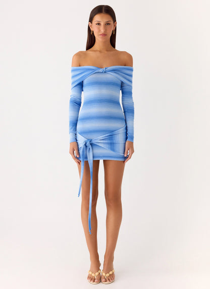 Gomez Bardot Knit Mini Dress - Cerulean Peppermayo Exclusive