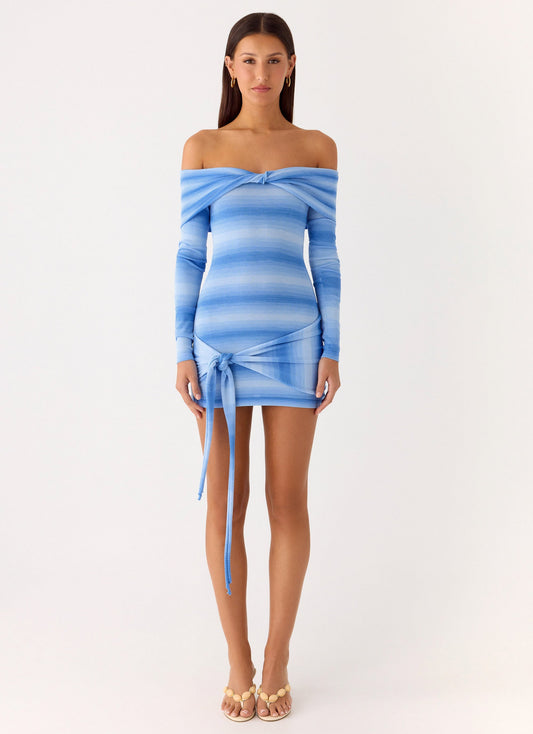 Gomez Bardot Knit Mini Dress - Cerulean Peppermayo Exclusive