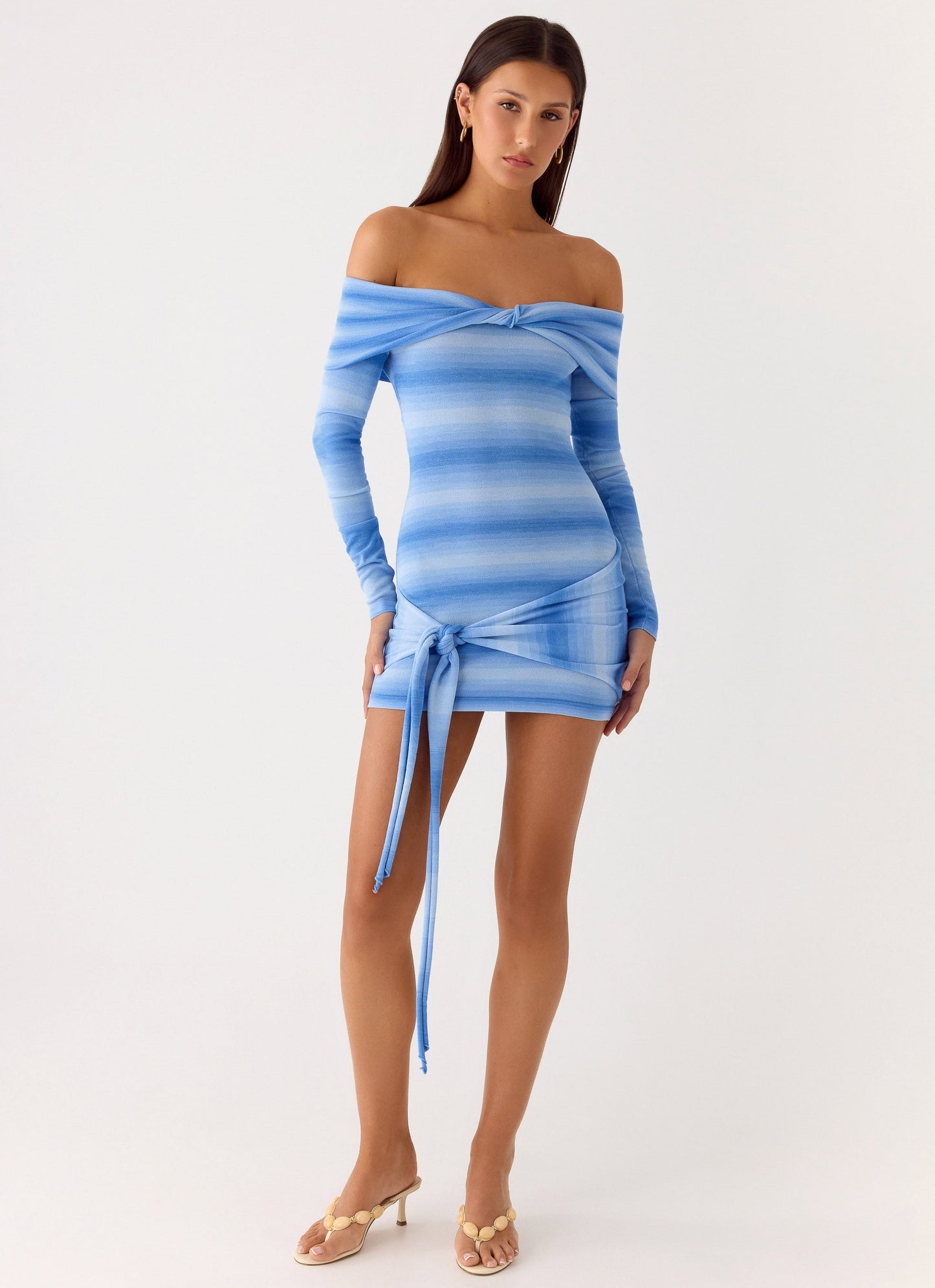 Gomez Bardot Knit Mini Dress - Cerulean Peppermayo Exclusive