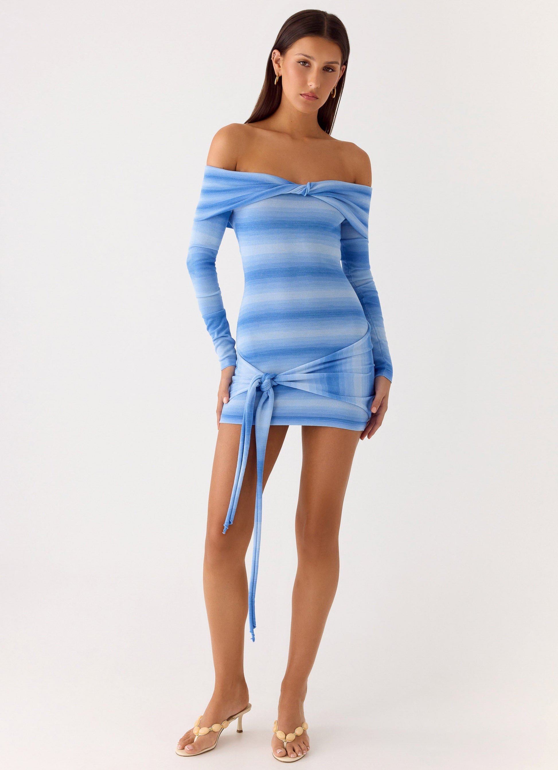 Gomez Bardot Knit Mini Dress - Cerulean Peppermayo Exclusive