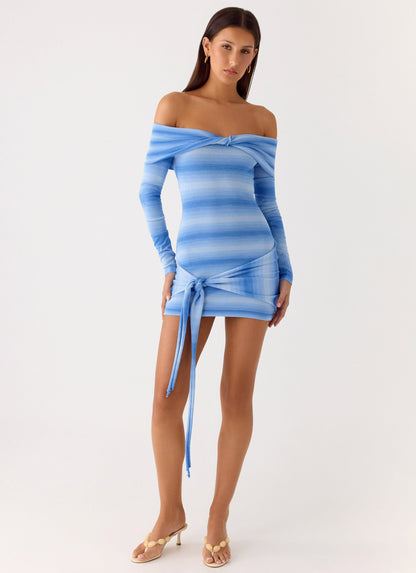 Gomez Bardot Knit Mini Dress - Cerulean Peppermayo Exclusive
