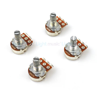 2pcs A500K B500K A250K B250K Potentiometer Splined Small Pot Electric Guitar Bass Effect Amp Tone Volume 15mm 18mm Shaft Parts Beauty World Shop