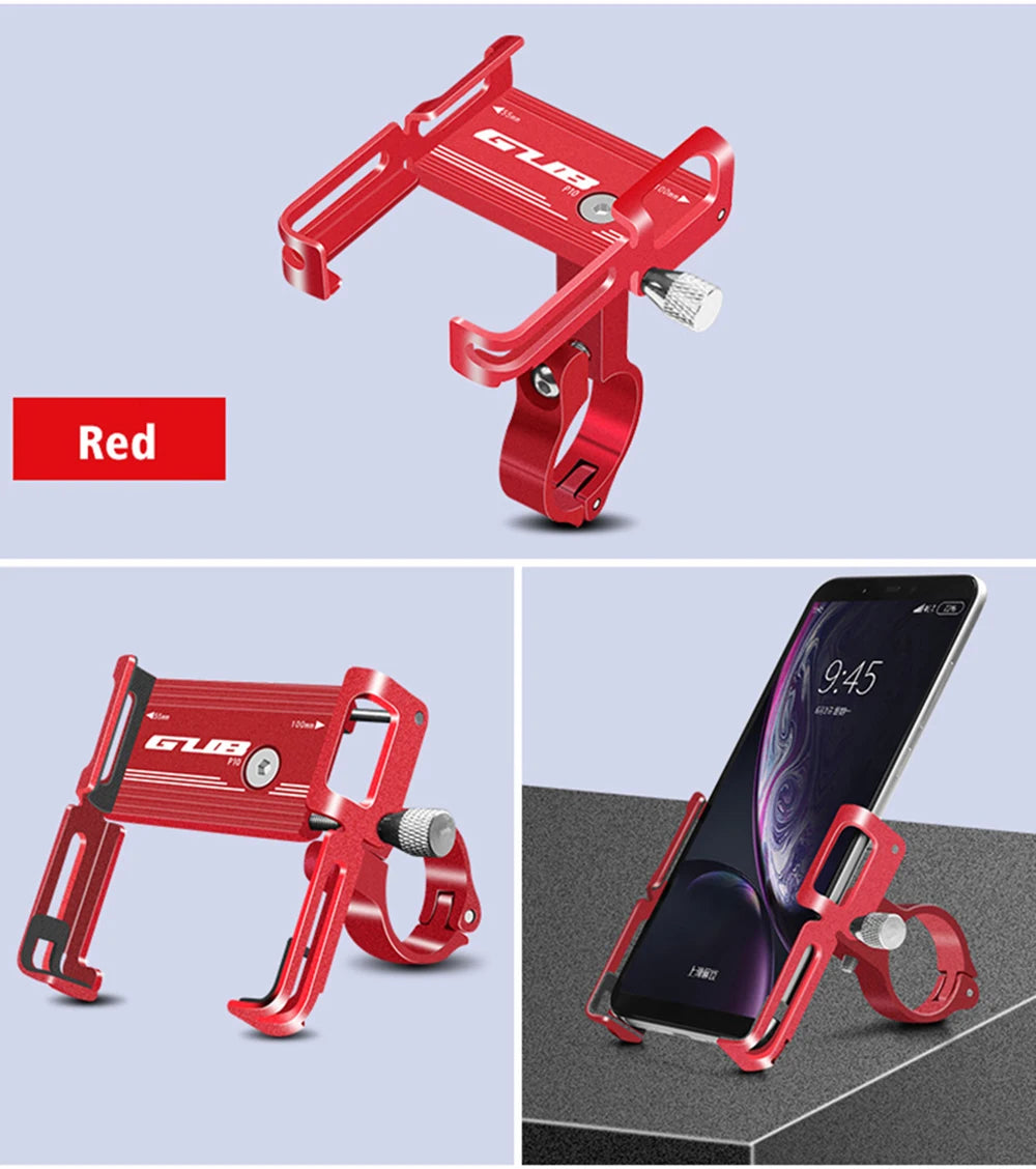 GUB Aluminum Bicycle Phone Holder Metal Bike Cell Mobile iPhone Stand for Motorcycle Scooter Handlebar Bike Headsets Stem Mount Beauty World Shop
