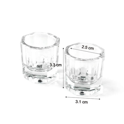 1pcs Nail Crystal Glass Nail Cup Acrylic Liquid Dappen Dish Clear Bowl Nail Powder Holder Container Equipment  Tools Beauty World Shop