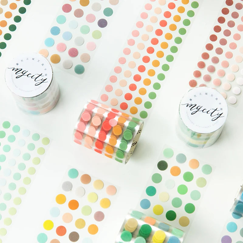 Yoofun 5*300cm Color Dots Decorative Adhesive Washi Tape Masking Tape DIY Scrapbooking Sticker Label Japanese Stationery Beauty World Shop
