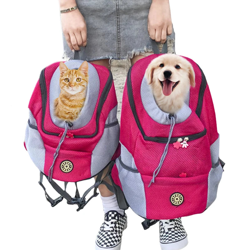 Outdoor Pet Dog Carrier Bag Portable Travel Backpack  Front Bag Double Shoulder Mesh Backpack Head Carrying Bags For Cat Beauty World Shop