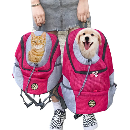 Outdoor Pet Dog Carrier Bag Portable Travel Backpack  Front Bag Double Shoulder Mesh Backpack Head Carrying Bags For Cat Beauty World Shop