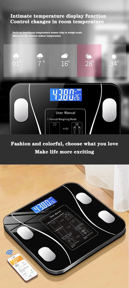 Body Fat Scale Smart Wireless Digital Bathroom Weight Scale Body Composition Analyzer With Smartphone App Bluetooth-compatible Beauty World Shop