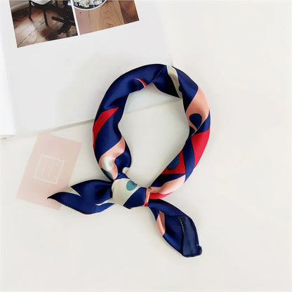 Square Scarf Hair Tie Band For Business Party Women Elegant Small Vintage Skinny Retro Head Neck Silk Satin Scarf Beauty World Shop