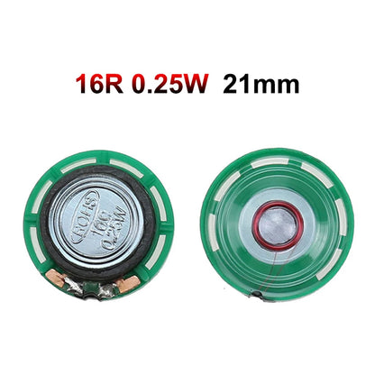 JCD 2PCS 8 Ohm 0.25W 0.5W 16/32Ohm Horn Loudspeaker 8R 16R 32R 20mm 21mm 23mm 27mm 29mm 36mm 40mm Diameter Loud Speaker