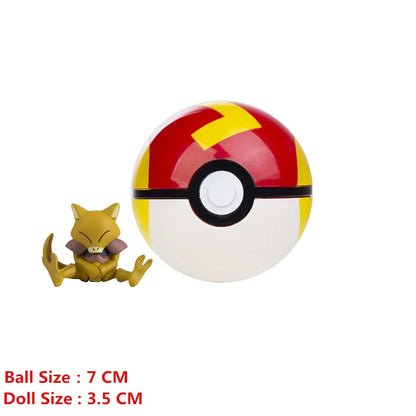 Pokemon Pokeball With Cartoons Movie Anime Figure Pikachu Charmander Eevee Squirtle Vulpix Quality Pet Action Model Toys Gifts Beauty World Shop
