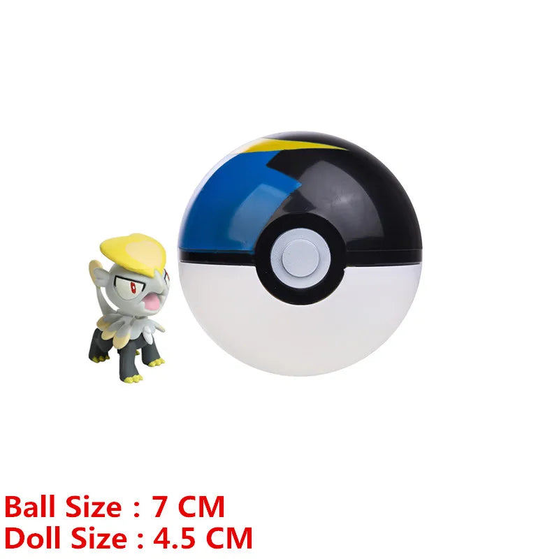 Pokemon Pokeball With Cartoons Movie Anime Figure Pikachu Charmander Eevee Squirtle Vulpix Quality Pet Action Model Toys Gifts Beauty World Shop