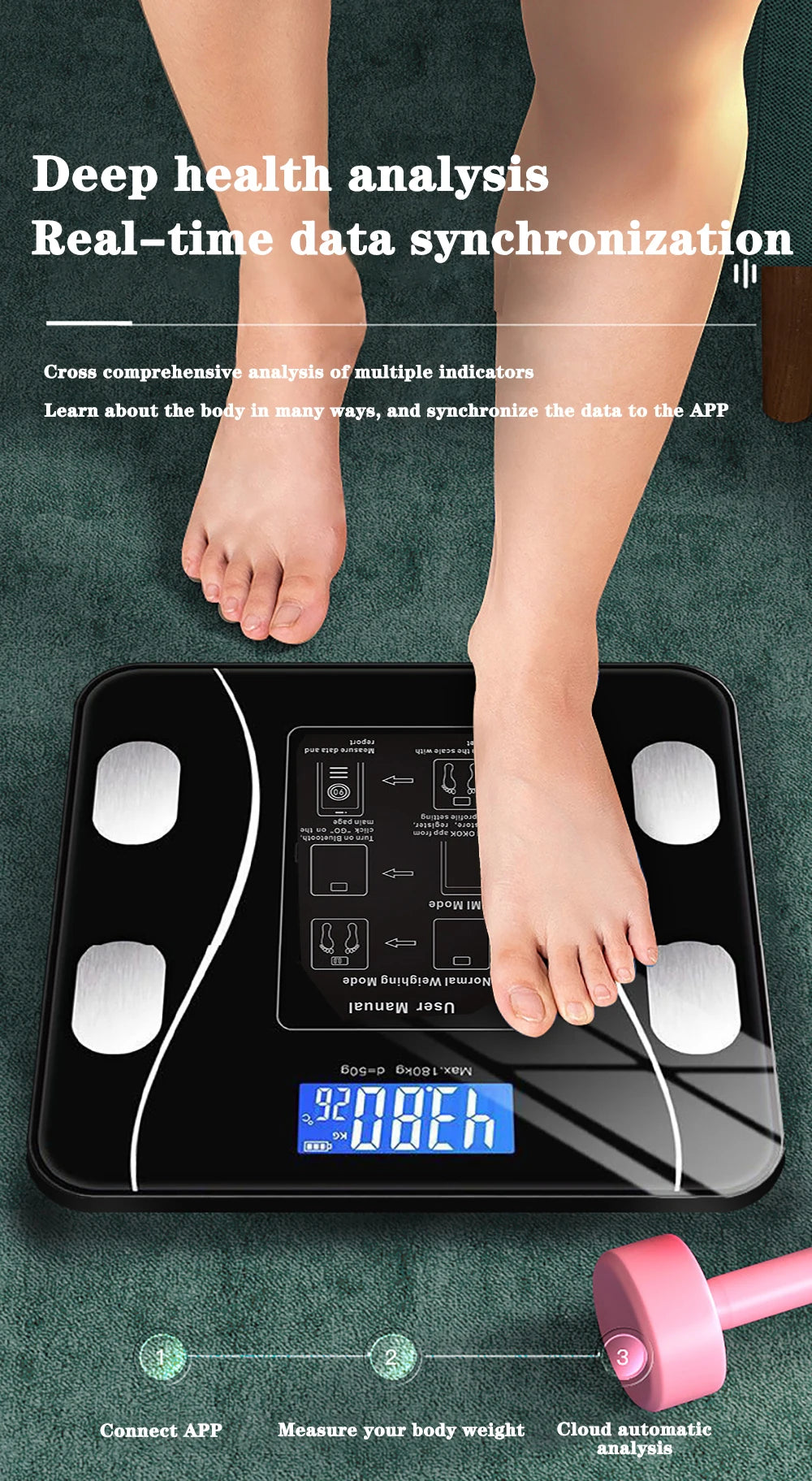 Body Fat Scale Smart Wireless Digital Bathroom Weight Scale Body Composition Analyzer With Smartphone App Bluetooth-compatible Beauty World Shop