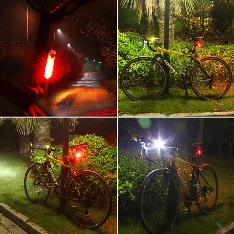 Bicycle Rear Lights USB Rechargeable Bike Tail Light Cycling Taillights Flashing 4 Modes for Night Riding Bike Light Back Lamp Beauty World Shop