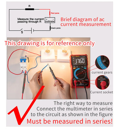ANENG DM850 Digital Multimeter Automatic Professional 1999 Counts Auto AC/DC Votage Tester Ohm Current Ammeter Detector Tool Beauty World Shop