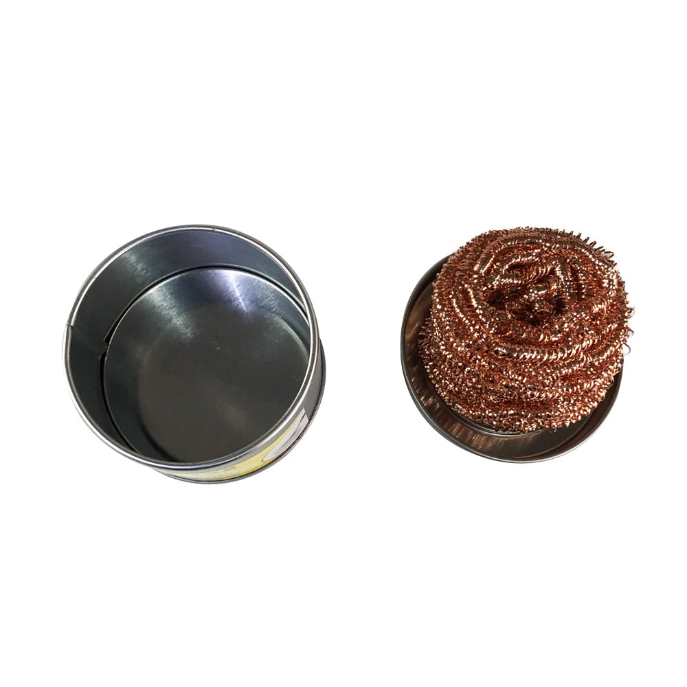 Cleaning Ball Desoldering Soldering Iron Mesh Filter Cleaning Nozzle Tip Copper Wire Cleaner Ball Metal Dross Box Clean Ball Beauty World Shop