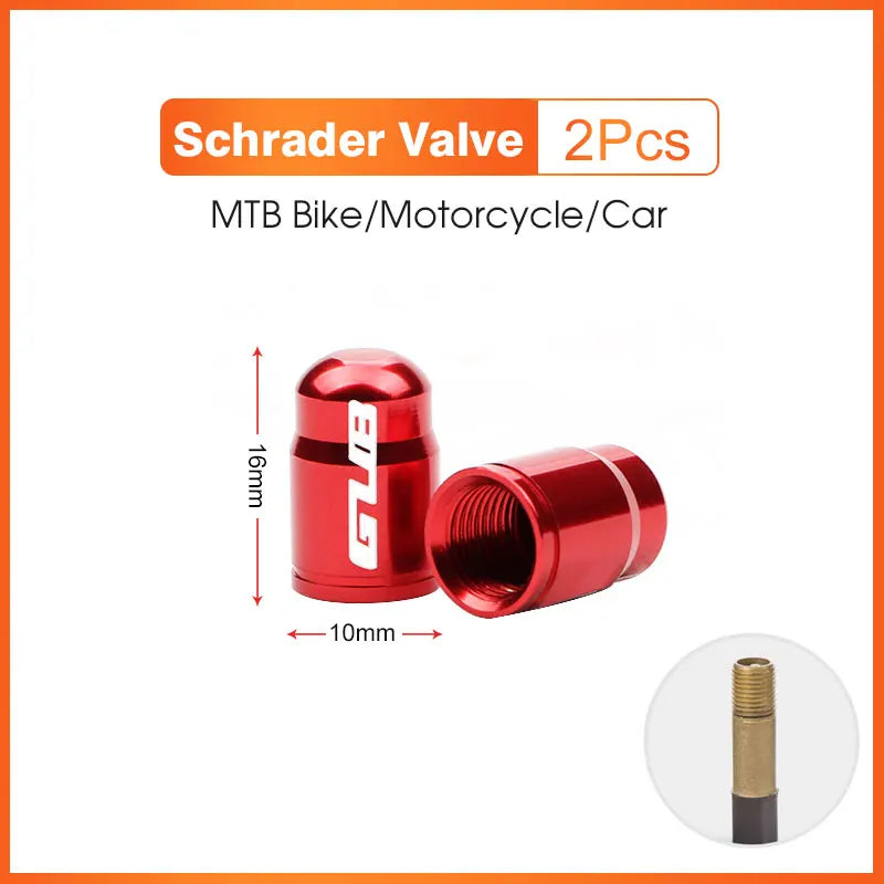 2pcs GUB Aluminum CNC Bicycle Tire Valve Cap MTB Road Bike Tube Tyre Gas Nozzle Cover for AV FV Schrader Presta Valve Dustproof Beauty World Shop