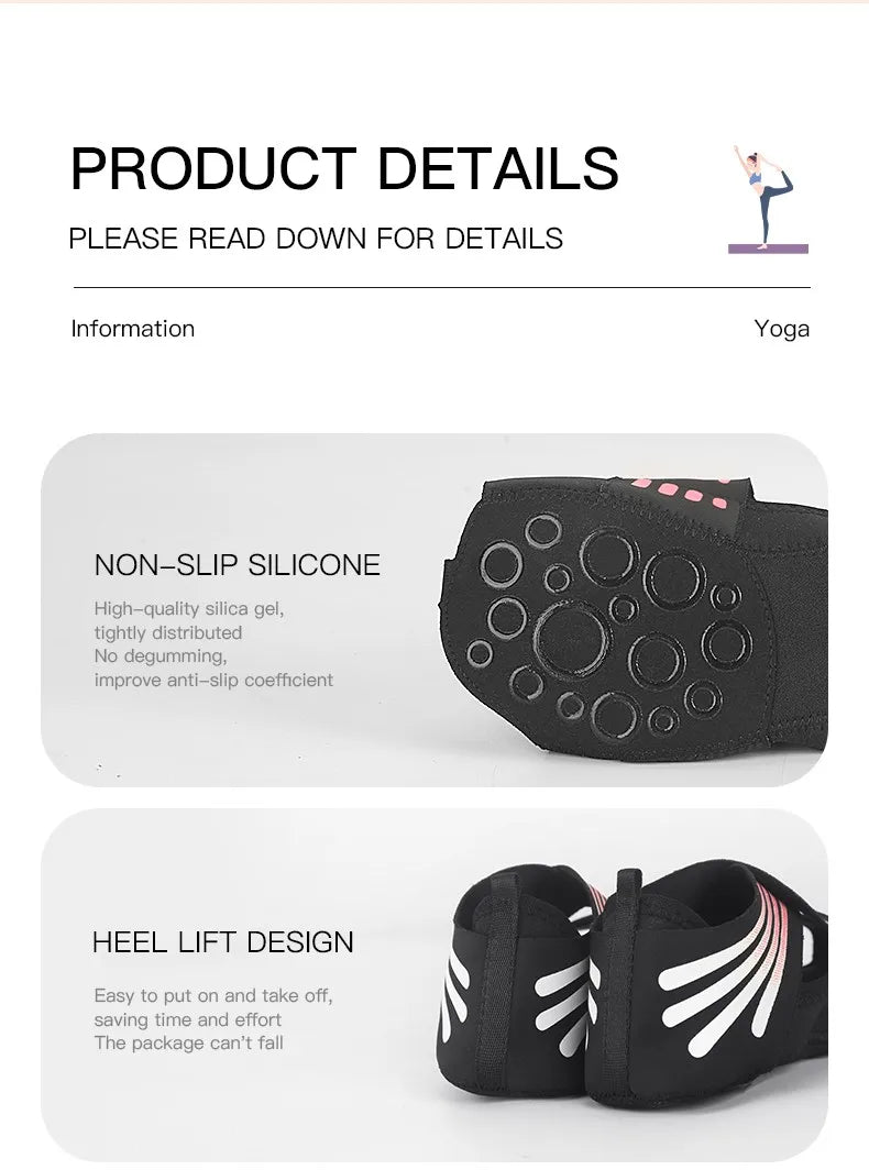 Kyncilor Professional Non-slip Gym Yoga Shoes Flat Soft Anti-slip Sole Ballet Fitness Dance Shoes Pilates Yoga Shoes Socks Beauty World Shop