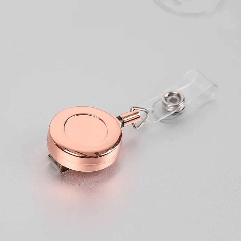 1 Pcs Aluminum Alloy Card Cover Case Bank Business Work Card Holder with ABS Retractable Badge Reel Credit ID Card Badge Bag Beauty World Shop