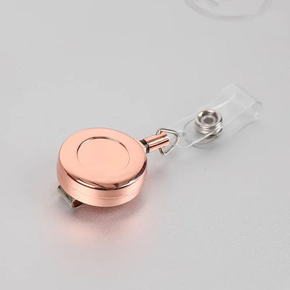 1 Pcs Aluminum Alloy Card Cover Case Bank Business Work Card Holder with ABS Retractable Badge Reel Credit ID Card Badge Bag Beauty World Shop