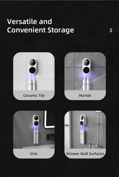 Mini Portable Rechargeable Travel Toothbrush Sterilizer Induction Switch with Charge Display UV Toothbrush Sterilizer Case Beauty World Shop