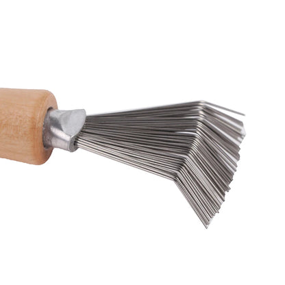 1PCS Wooden Comb Cleaner Delicate Cleaning Removable Hair Brush Comb Cleaner Tool Handle Embeded Tool Beauty World Shop