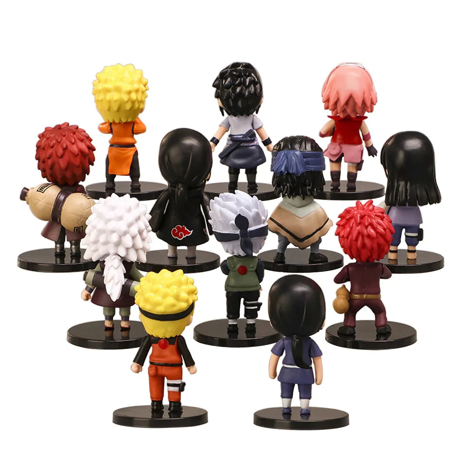 New 12pcs/set Anime Figure Naruto Shippuden Hinata Sasuke Itachi Kakashi Gaara Action Figure Q Version PVC Figures Toys  Gift Beauty World Shop
