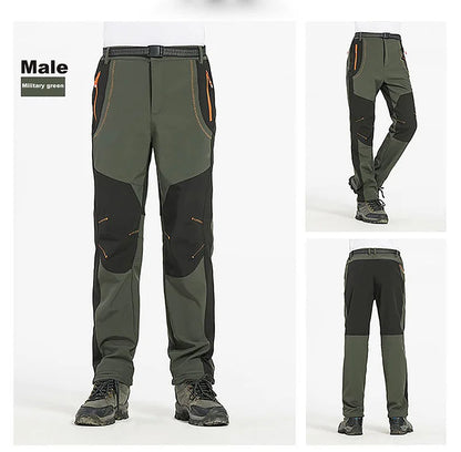 LNGXO Thick Warm Fleece Hiking Pants Men Winter Waterproof Windproof Outdoor Soft Shell Rain Trousers Trekking Camping Ski Pants Beauty World Shop