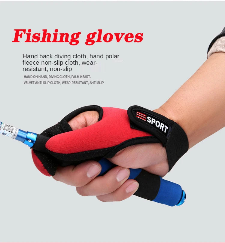 Fishing Gloves 2 Fingers Protector Breathable Anti-Slip Anti-Cut Fishing Gloves Carp Outdoor Fishing Tackle Accessories Supplies Beauty World Shop