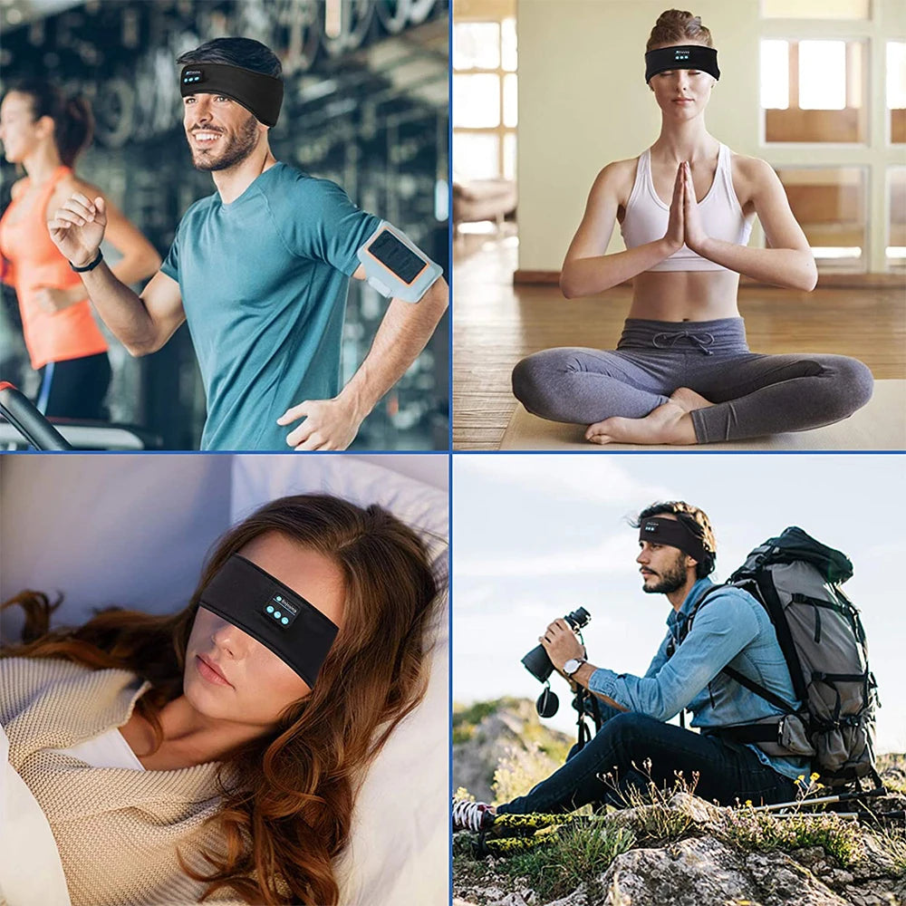 Sleep Eye Mask with Bluetooth 5.0 Headphones Soft Elastic Comfortable Headband ASMR Sleeping  Band 10H Music Beauty World Shop