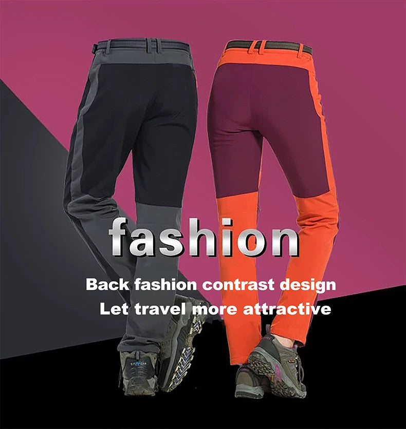 LNGXO Thick Warm Fleece Hiking Pants Men Winter Waterproof Windproof Outdoor Soft Shell Rain Trousers Trekking Camping Ski Pants Beauty World Shop
