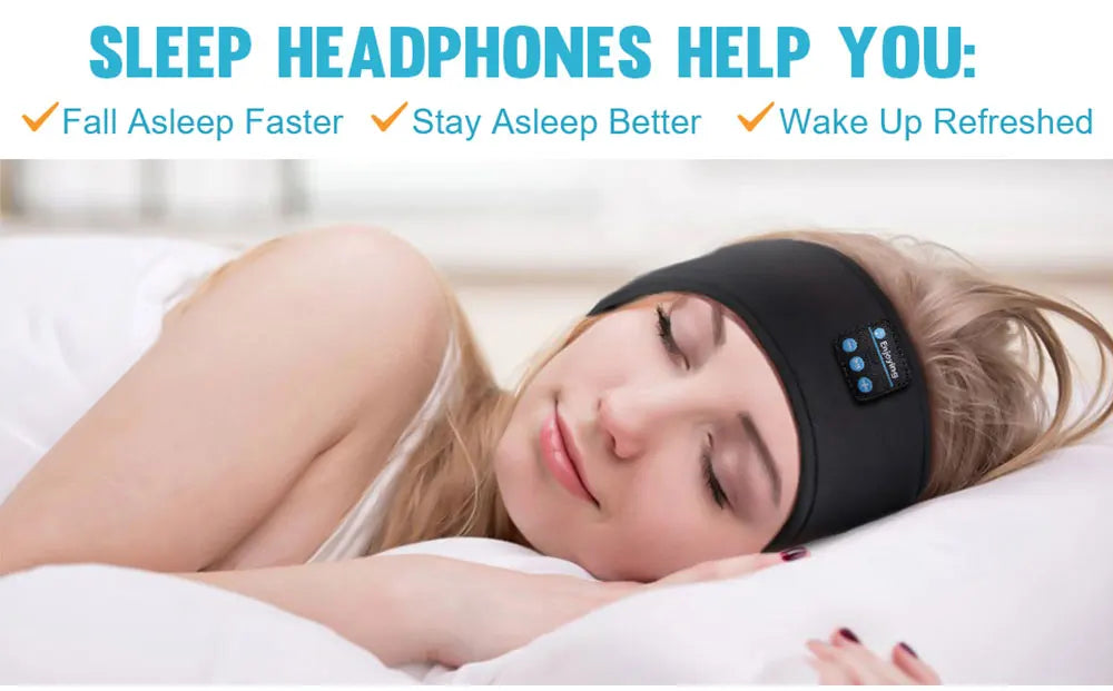 Sleep Eye Mask with Bluetooth 5.0 Headphones Soft Elastic Comfortable Headband ASMR Sleeping  Band 10H Music Beauty World Shop