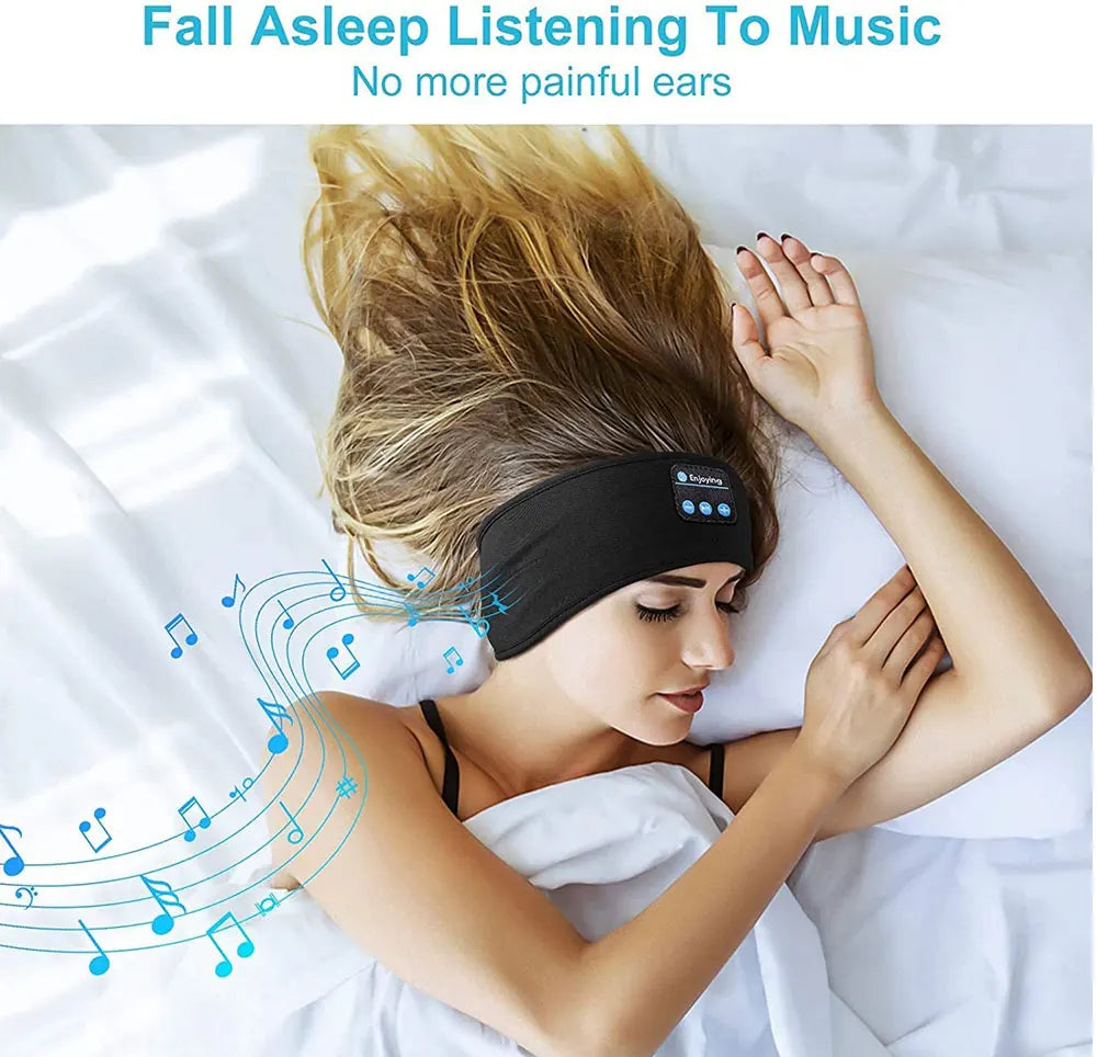 Sleep Eye Mask with Bluetooth 5.0 Headphones Soft Elastic Comfortable Headband ASMR Sleeping  Band 10H Music Beauty World Shop