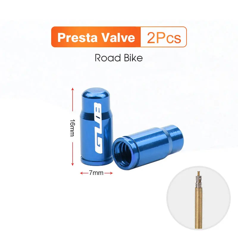 2pcs GUB Aluminum CNC Bicycle Tire Valve Cap MTB Road Bike Tube Tyre Gas Nozzle Cover for AV FV Schrader Presta Valve Dustproof Beauty World Shop