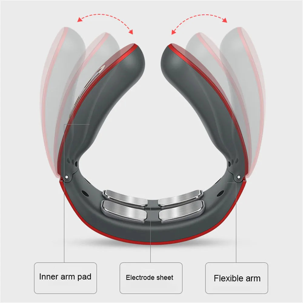 Electric Neck and Shoulder Pulse Massager 6 Mode 9 Levels Adjustable Cervical Vertebra Relax Pain Relief Kneading Machine Beauty World Shop