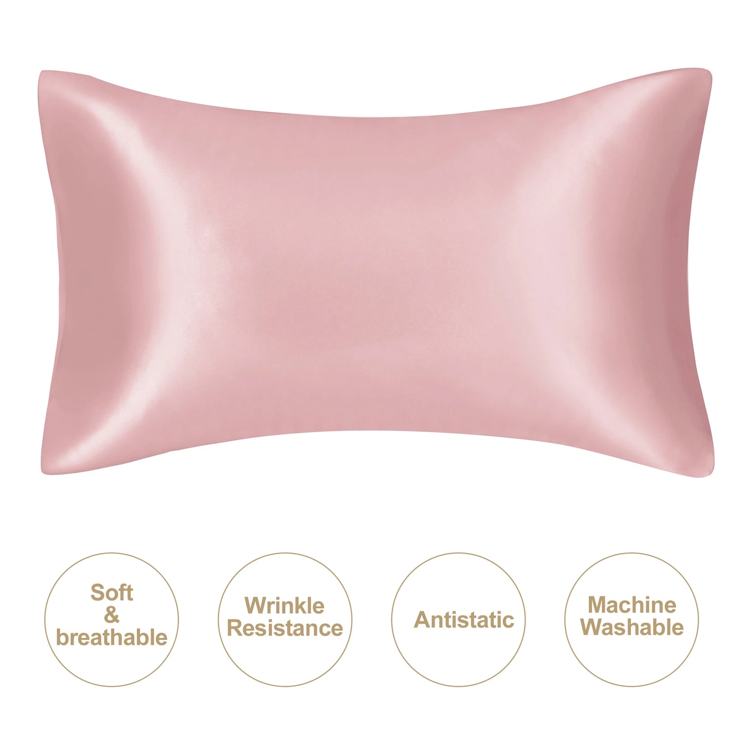 JuwenSilk silky stain pillowcase silky pillowcase natural silk pillowcase mulberry silk pillow case standard queen k Beauty World Shop